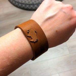 Caramel leather bison bracelet